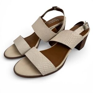 Franco Sarto Amal snake print  Textured Women Sandals ivory